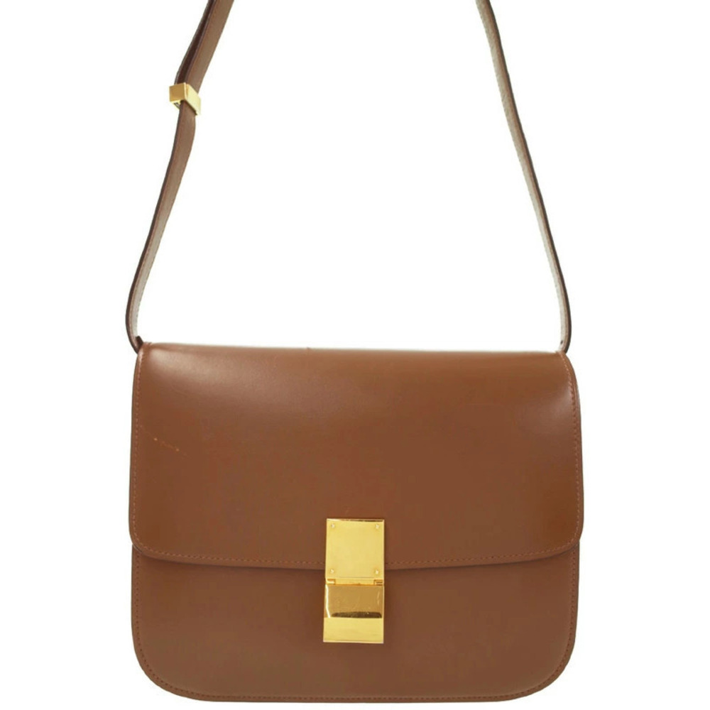 Celine Shoulder Box bag Leather Brown